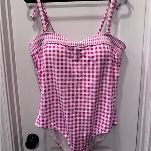 Draper James Pink Gingham One Piece Swimsuit